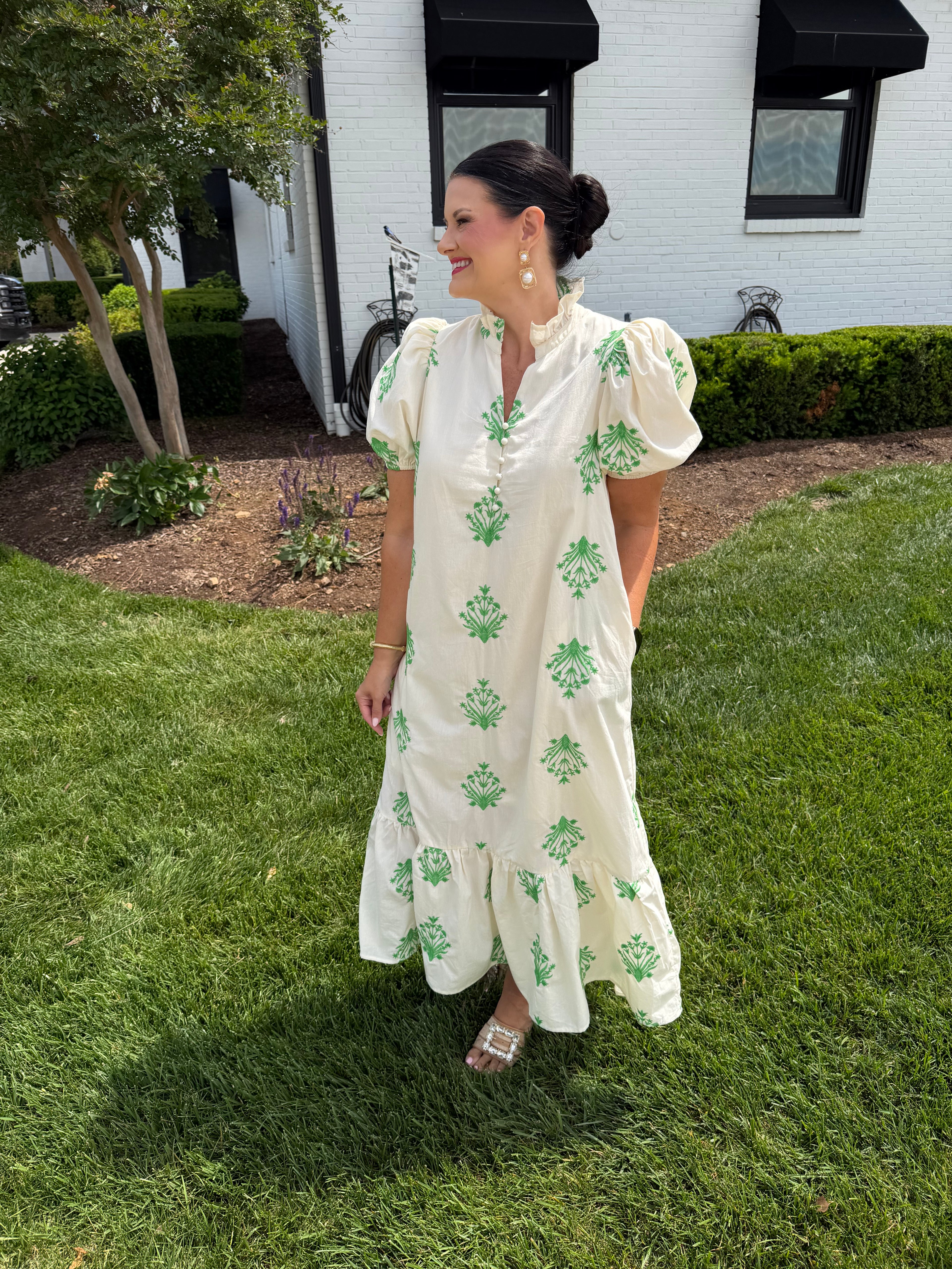 Puff Sleeve Midi Dress