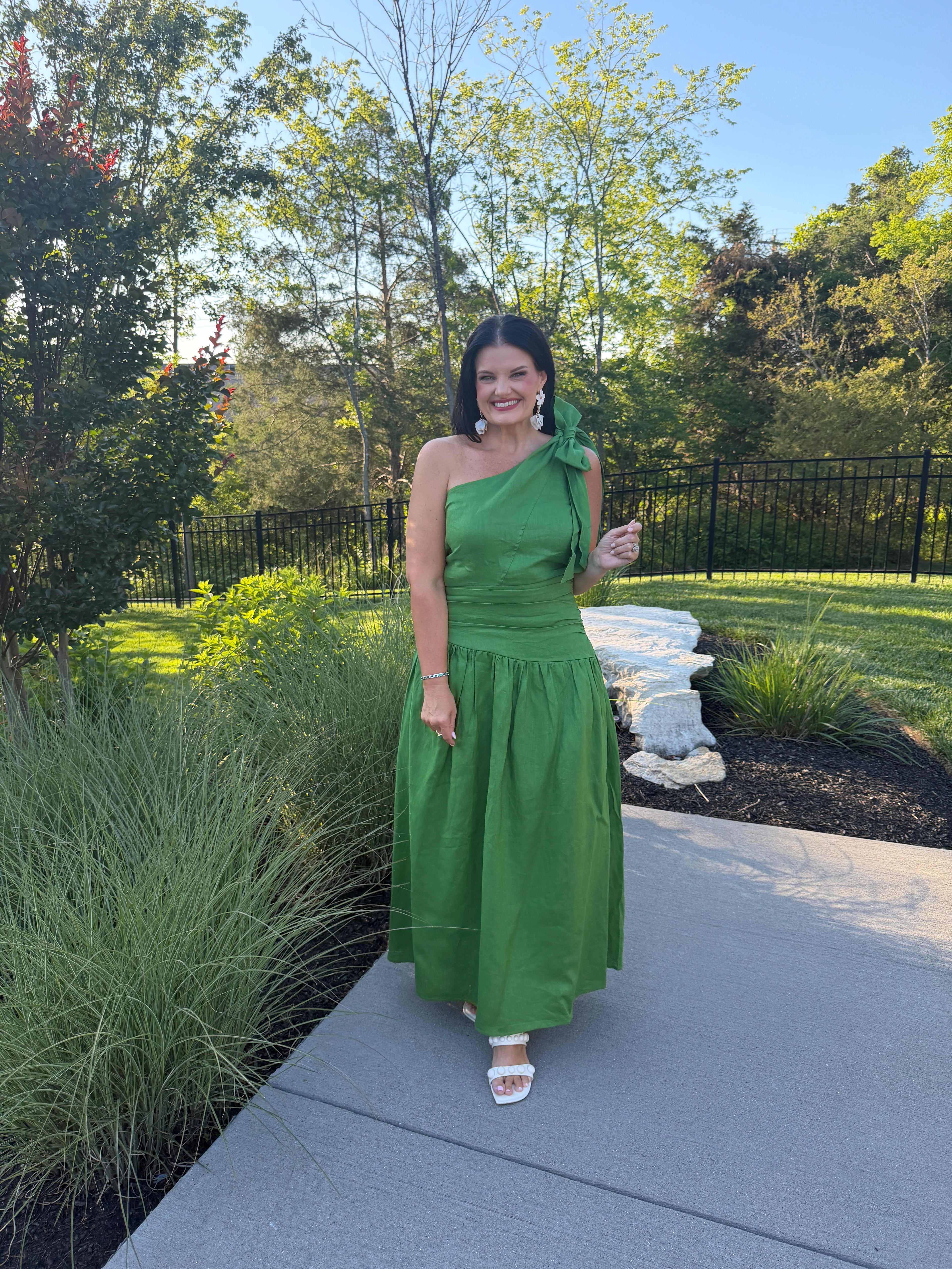 Linen One Shoulder Dress