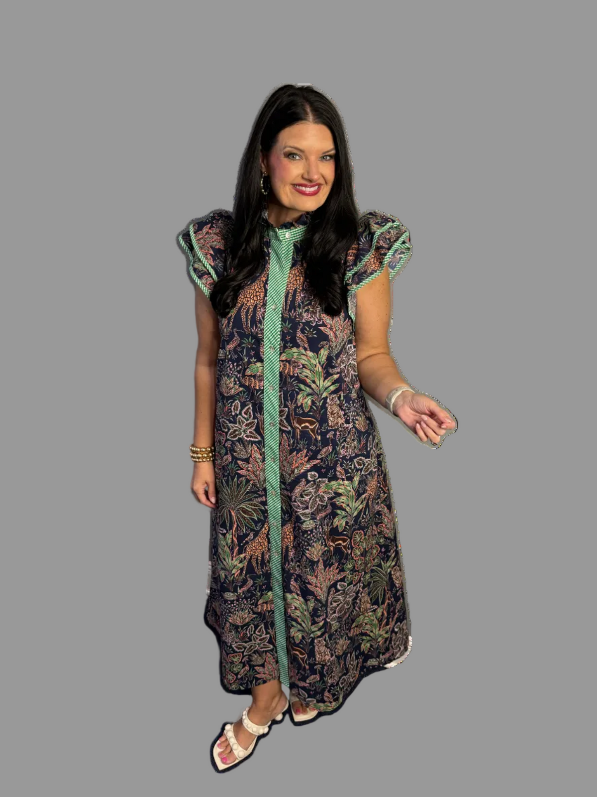Palm Button Up Dress