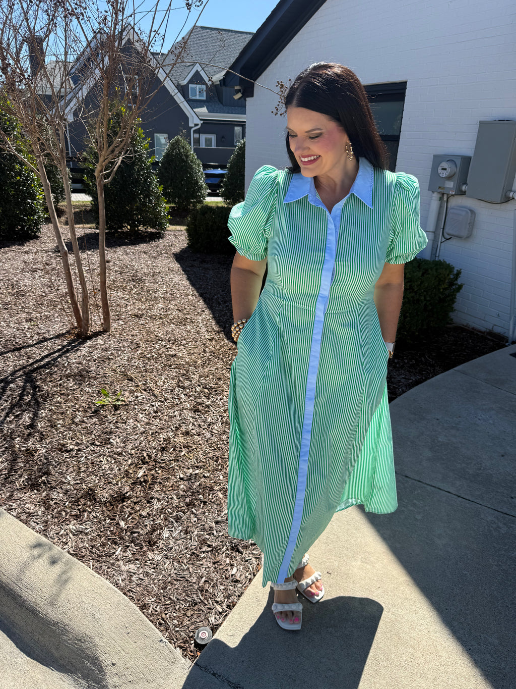 Poplin Shirt Dress Chambray