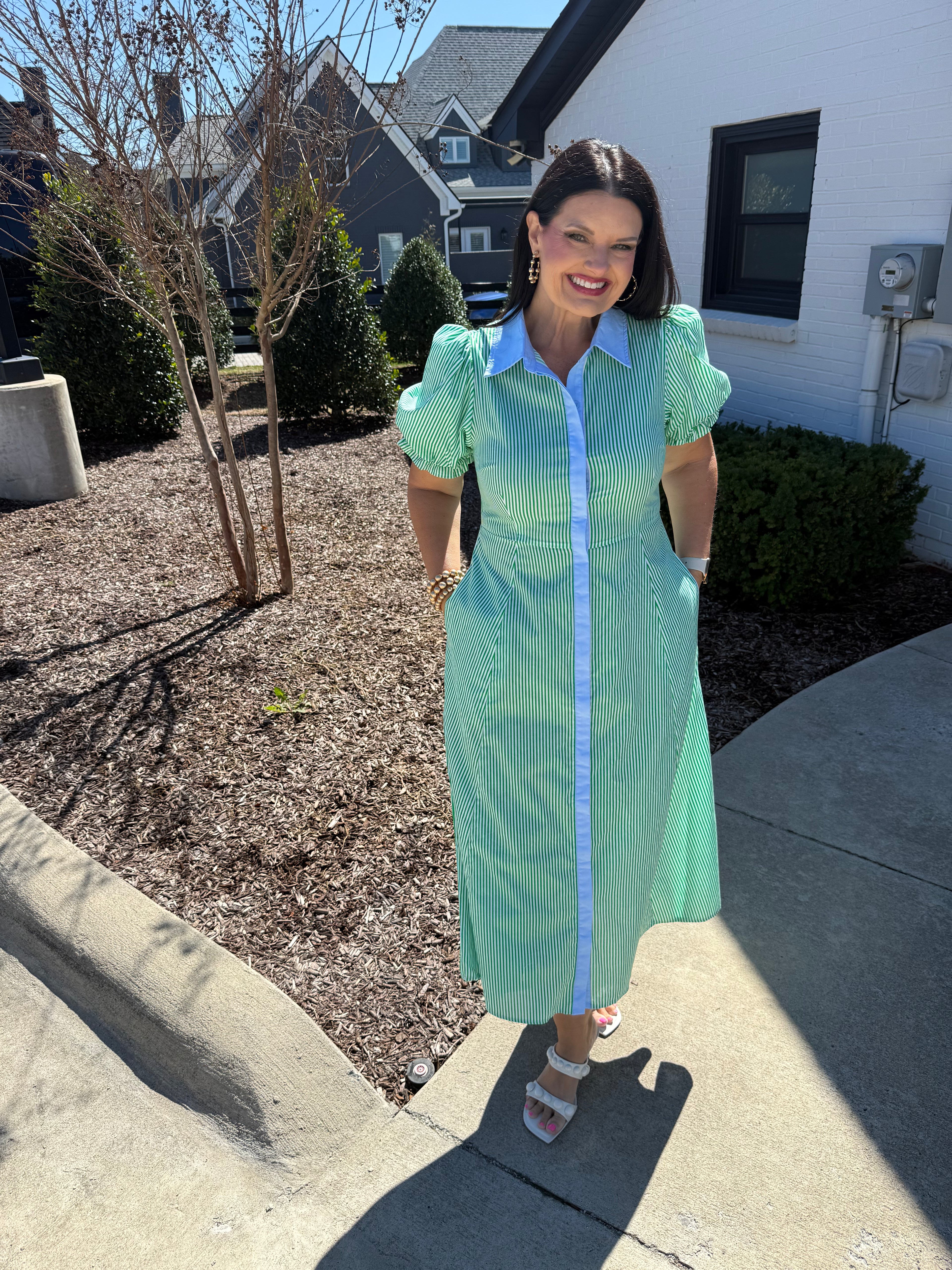 Poplin Shirt Dress Chambray