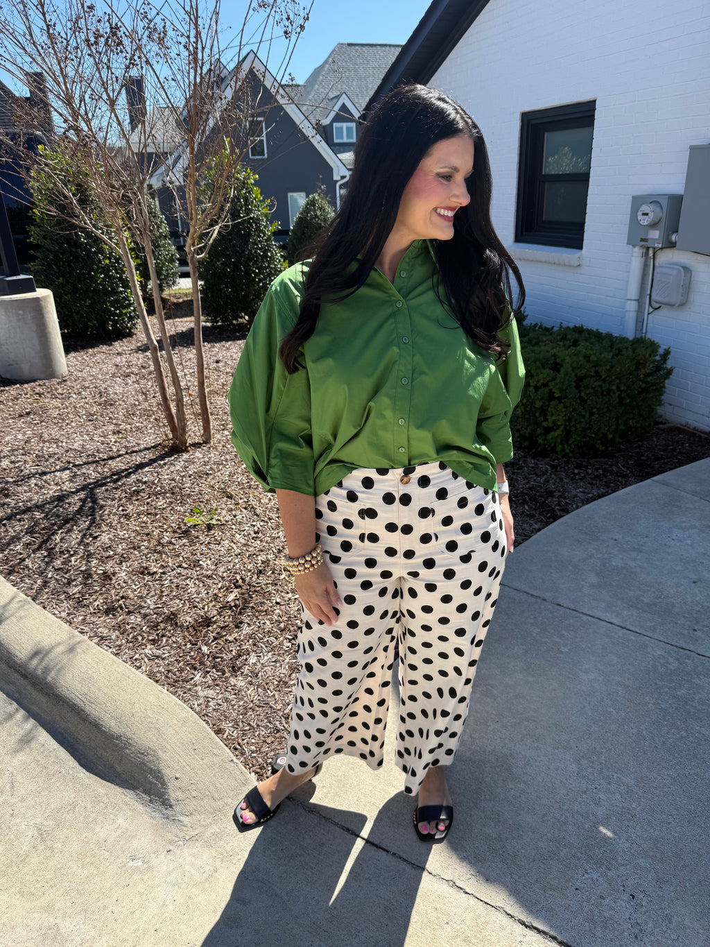 Balloon Sleeve Button Up Shirt